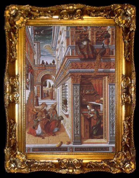 framed  Carlo Crivelli Annunciation with St. Endimius, ta009-2